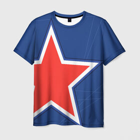 Мужская футболка 3D+ с принтом Звезда ЦСКА в Екатеринбурге, 100% микрофибра | круглый вырез горловины, длина до линии бедер | 