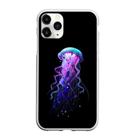 Чехол для iPhone 11 Pro Max матовый с принтом Jellyfish в Екатеринбурге, Силикон |  | art | black. neon | jellyfish | медуза