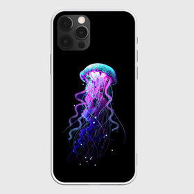 Чехол для iPhone 12 Pro Max с принтом Jellyfish в Екатеринбурге, Силикон |  | art | black. neon | jellyfish | медуза