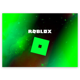 Поздравительная открытка с принтом ROBLOX / РОБЛОКС в Екатеринбурге, 100% бумага | плотность бумаги 280 г/м2, матовая, на обратной стороне линовка и место для марки
 | blocks | blox | game | games | logo | minecraft | mobile | online | roblocks | roblox | robux | studio | блоки | игра | игры | квадрат | квадратик | кщидщч | лого | логотип | майнкрафт | онлайн | роблокс | робукс | символ | символы | студия
