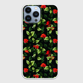 Чехол для iPhone 13 Pro Max с принтом Цветочный сад в Екатеринбурге,  |  | Тематика изображения на принте: весна | дача | летние цветы | летняя | лето | паттерн | розы | сад | свежесть | текстуры | узор | цветы