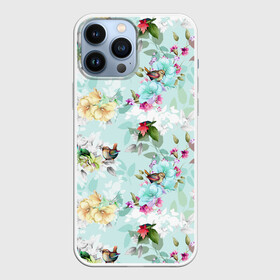 Чехол для iPhone 13 Pro Max с принтом Весенние цветы в Екатеринбурге,  |  | весна | дача | летние цветы | летняя | лето | паттерн | розы | сад | свежесть | текстуры | узор | цветы