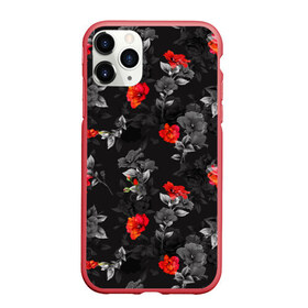 Чехол для iPhone 11 Pro Max матовый с принтом Красные цветы в Екатеринбурге, Силикон |  | весна | дача | летние цветы | летняя | лето | паттерн | розы | сад | свежесть | текстуры | узор | цветы