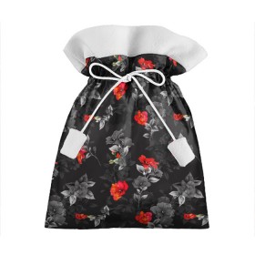 Подарочный 3D мешок с принтом Красные цветы в Екатеринбурге, 100% полиэстер | Размер: 29*39 см | весна | дача | летние цветы | летняя | лето | паттерн | розы | сад | свежесть | текстуры | узор | цветы