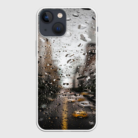 Чехол для iPhone 13 mini с принтом Дождь капли на стекле город в Екатеринбурге,  |  | абстракция | блики | боке | вода | город | градиент | дождь | дорога | капли | капли на стекле | круги | лето | пасмурно | природа | роса | свет | симметрия | темный | фото