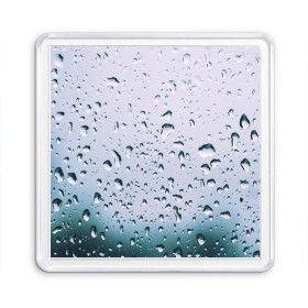 Магнит 55*55 с принтом Капли окно стекло дождь серо в Екатеринбурге, Пластик | Размер: 65*65 мм; Размер печати: 55*55 мм | абстракция | блики | боке | брызги | вечер | вода | градиент | дача | дождь | капли | капли на стекле | лес | лето | мрачно | окно | природа | роса | свет | силуэты | симметрия | текстура | темный | фото