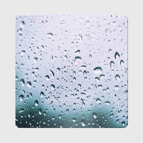 Магнит виниловый Квадрат с принтом Капли окно стекло дождь серо в Екатеринбурге, полимерный материал с магнитным слоем | размер 9*9 см, закругленные углы | Тематика изображения на принте: абстракция | блики | боке | брызги | вечер | вода | градиент | дача | дождь | капли | капли на стекле | лес | лето | мрачно | окно | природа | роса | свет | силуэты | симметрия | текстура | темный | фото