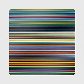 Магнит виниловый Квадрат с принтом РАзноцыетные линии полосы хаос в Екатеринбурге, полимерный материал с магнитным слоем | размер 9*9 см, закругленные углы | линии | полосатый | полосы | поперечный | разноцветный | разный | рисунок | ровные | хаотичный | цветной
