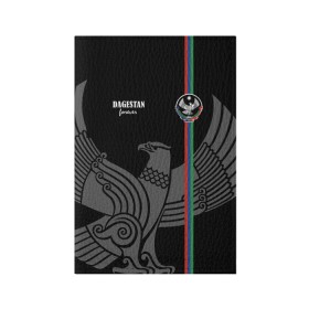 Обложка для паспорта матовая кожа с принтом Dagestan forever в Екатеринбурге, натуральная матовая кожа | размер 19,3 х 13,7 см; прозрачные пластиковые крепления | dagestan | eagle | flag | forever | mountains | north caucasus | republic | горы | дагестан | навсегда | орел | республика | северо кавказ | флаг
