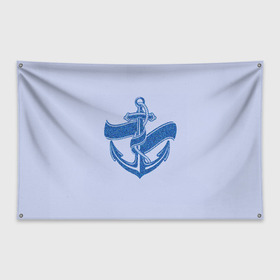 Флаг-баннер с принтом Якорь(ВМФ) в Екатеринбурге, 100% полиэстер | размер 67 х 109 см, плотность ткани — 95 г/м2; по краям флага есть четыре люверса для крепления | вмф | военно морской флот | день вмф | корабли | море | праздник вмф