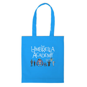 Шоппер 3D с принтом The umbrella academy в Екатеринбурге, 100% полиэстер | Плотность: 200 г/м2; Размер: 34×35 см; Высота лямок: 30 см | dark horse comics | netflix | the umbrella academy | umbrella | академия амбрелла | белая скрипка | бен харгривз | комикс | комильфо | космобой | кракен | реджинальд харгривз | сеанс | слух