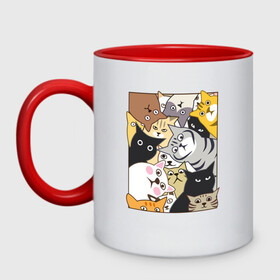 Кружка двухцветная с принтом Котики Шпионы в Екатеринбурге, керамика | объем — 330 мл, диаметр — 80 мм. Цветная ручка и кайма сверху, в некоторых цветах — вся внутренняя часть | anime | art | casual | cat | cats | cute | funny | kawaii | kitty | meme | memes | pussy | selfie | аниме | арт | животные | каваи | кавай | кот | коте | котик | котики | коты | кошка | кэжуал | мем | мемы | милота | приколы | прикольные | се