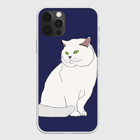 Чехол для iPhone 12 Pro с принтом Белый британский котик в Екатеринбурге, силикон | область печати: задняя сторона чехла, без боковых панелей | Тематика изображения на принте: cat | cute | kitten | meow | британец | британский | взгляд | друзья | животные | зверек | зверюшки | каваи | киска | котенок | котик | коты | котята | кошак | кошечки | кошки | лапы | милые | мордочка | мяу | няшные