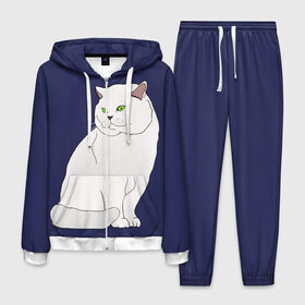 Мужской костюм 3D с принтом Белый британский котик в Екатеринбурге, 100% полиэстер | Манжеты и пояс оформлены тканевой резинкой, двухслойный капюшон со шнурком для регулировки, карманы спереди | Тематика изображения на принте: cat | cute | kitten | meow | британец | британский | взгляд | друзья | животные | зверек | зверюшки | каваи | киска | котенок | котик | коты | котята | кошак | кошечки | кошки | лапы | милые | мордочка | мяу | няшные