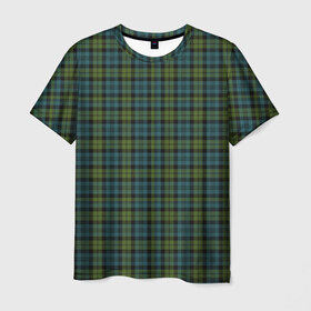 Мужская футболка 3D с принтом Шотландка в Екатеринбурге, 100% полиэфир | прямой крой, круглый вырез горловины, длина до линии бедер | гай | джентельмены | зеленый | квадрат | клетка | клеточка | клетчатая | костюм | полосы | ричи | рубашка | спортивный