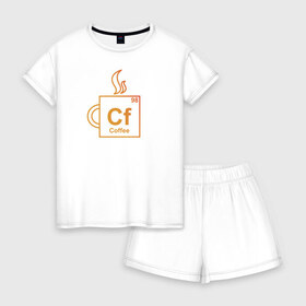 Женская пижама с шортиками хлопок с принтом Cf (coffee) в Екатеринбурге, 100% хлопок | футболка прямого кроя, шорты свободные с широкой мягкой резинкой | engineer | math | nerd | sience | инженер