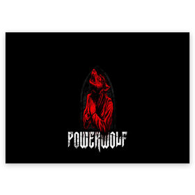 Поздравительная открытка с принтом POWERWOLF в Екатеринбурге, 100% бумага | плотность бумаги 280 г/м2, матовая, на обратной стороне линовка и место для марки
 | Тематика изображения на принте: hardcore | metal | music | powerwolf | punk | rock | волки | метал | музыка | панк | рок