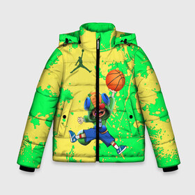 Зимняя куртка для мальчиков 3D с принтом Brawl STARS (Jordan) в Екатеринбурге, ткань верха — 100% полиэстер; подклад — 100% полиэстер, утеплитель — 100% полиэстер | длина ниже бедра, удлиненная спинка, воротник стойка и отстегивающийся капюшон. Есть боковые карманы с листочкой на кнопках, утяжки по низу изделия и внутренний карман на молнии. 

Предусмотрены светоотражающий принт на спинке, радужный светоотражающий элемент на пуллере молнии и на резинке для утяжки | Тематика изображения на принте: air jordan | brawl | leon | moba | stars | supercell | баскетбол | игра | коллаборация | коллаж | паттерн