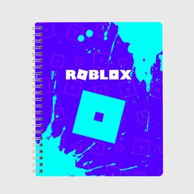 Тетрадь с принтом ROBLOX РОБЛОКС в Екатеринбурге, 100% бумага | 48 листов, плотность листов — 60 г/м2, плотность картонной обложки — 250 г/м2. Листы скреплены сбоку удобной пружинной спиралью. Уголки страниц и обложки скругленные. Цвет линий — светло-серый
 | blocks | blox | game | games | logo | minecraft | mobile | online | roblocks | roblox | robux | studio | блоки | игра | игры | квадрат | квадратик | кщидщч | лого | логотип | майнкрафт | онлайн | роблокс | робукс | символ | символы | студия