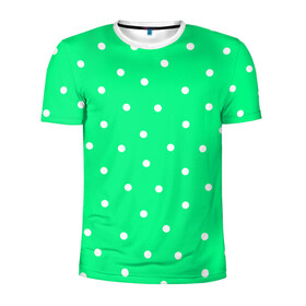 Мужская футболка 3D спортивная с принтом Горошек на зеленом в Екатеринбурге, 100% полиэстер с улучшенными характеристиками | приталенный силуэт, круглая горловина, широкие плечи, сужается к линии бедра | baby | casual | girl | green | pattern | геометрия | горох | горошек | девушкам | детские | зелень | круги | круглый | кружочки | летние | лето | листья | многоточие | мятный | нежные | орнамент | пастельные | паттерн