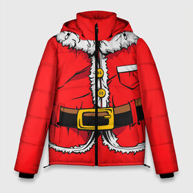 Мужская зимняя куртка 3D с принтом Санта Клаус в Екатеринбурге, верх — 100% полиэстер; подкладка — 100% полиэстер; утеплитель — 100% полиэстер | длина ниже бедра, свободный силуэт Оверсайз. Есть воротник-стойка, отстегивающийся капюшон и ветрозащитная планка. 

Боковые карманы с листочкой на кнопках и внутренний карман на молнии. | 