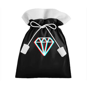 Подарочный 3D мешок с принтом Glitch Diamond в Екатеринбурге, 100% полиэстер | Размер: 29*39 см | Тематика изображения на принте: diamond | glitch | rgb | алмаз | глитч | глич
