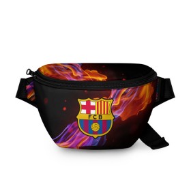 Поясная сумка 3D с принтом FC BARCELONA (BARCA) в Екатеринбурге, 100% полиэстер | плотная ткань, ремень с регулируемой длиной, внутри несколько карманов для мелочей, основное отделение и карман с обратной стороны сумки застегиваются на молнию | barca | barcelona | fc barca | барка | барселона