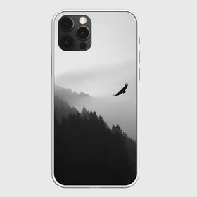 Чехол для iPhone 12 Pro Max с принтом ОРЁЛ НАД ЛЕСОМ в Екатеринбурге, Силикон |  | bird | dark | fog | forest | heaven | jh k | ktc | sky | texture | деревья | животные | лес | небо | орел | природа | птица | птицы | текстуры | тёмный лес | туман