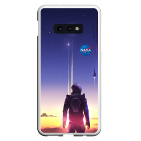 Чехол для Samsung S10E силиконовый с принтом NASA в Екатеринбурге, Силикон | Область печати: задняя сторона чехла, без боковых панелей | Тематика изображения на принте: cosmonavt | galaxy | nasa | nebula | space | star | абстракция | астронавт | вселенная | галактика | звезда | звезды | космический | космонавт | наса | планеты | скафандр