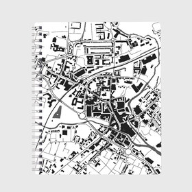 Тетрадь с принтом генплан в Екатеринбурге, 100% бумага | 48 листов, плотность листов — 60 г/м2, плотность картонной обложки — 250 г/м2. Листы скреплены сбоку удобной пружинной спиралью. Уголки страниц и обложки скругленные. Цвет линий — светло-серый
 | Тематика изображения на принте: architecture | general plan 
architect | архитектор | архитектура | генплан | знание