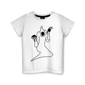 Детская футболка хлопок с принтом Haunted Family White / Kizaru в Екатеринбурге, 100% хлопок | круглый вырез горловины, полуприлегающий силуэт, длина до линии бедер | haunted family
haunted 
kizaru
rap
hip hop
кизару