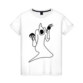 Женская футболка хлопок с принтом Haunted Family White / Kizaru в Екатеринбурге, 100% хлопок | прямой крой, круглый вырез горловины, длина до линии бедер, слегка спущенное плечо | haunted family
haunted 
kizaru
rap
hip hop
кизару