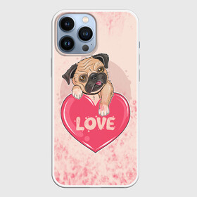 Чехол для iPhone 13 Pro Max с принтом Love Pug | Люблю мопса (Z) в Екатеринбурге,  |  | dog | doggie | doggy | mops | pug | декоративная собака | друг человека | другу | кинолог | лабрадор | малые молоссоиды | мопс | мопсик | мохнатый | пес | пёсель | пёсик | подарок | подруге | собака | собакен | собаки