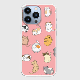 Чехол для iPhone 13 Pro с принтом КОТЕЙКИ | ПАТТЕРН (Z) в Екатеринбурге,  |  | cat | cats | pattern | домашнее животное | квадрокот | кот | котейка | котики | кошка | кошки | мартовские коты | милая | милые | мимими | мур | мурмур | мурмурмур | мяу | няшные | паттерн | прикольная | смешная