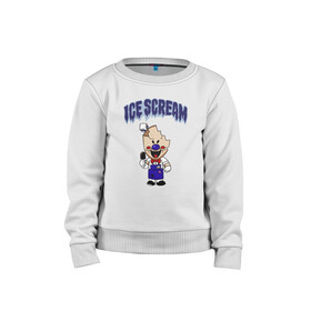 Детский свитшот хлопок с принтом Ice Scream в Екатеринбурге, 100% хлопок | круглый вырез горловины, эластичные манжеты, пояс и воротник | horror | ice scream | neighborhood | аркадный | хоррор