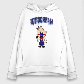 Женское худи Oversize хлопок с принтом Ice Scream в Екатеринбурге, френч-терри — 70% хлопок, 30% полиэстер. Мягкий теплый начес внутри —100% хлопок | боковые карманы, эластичные манжеты и нижняя кромка, капюшон на магнитной кнопке | horror | ice scream | neighborhood | аркадный | хоррор