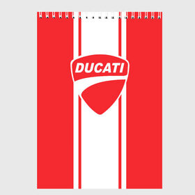 Скетчбук с принтом DUCATI в Екатеринбурге, 100% бумага
 | 48 листов, плотность листов — 100 г/м2, плотность картонной обложки — 250 г/м2. Листы скреплены сверху удобной пружинной спиралью | Тематика изображения на принте: ducati | moto | дукати | мото | мотоспорт
