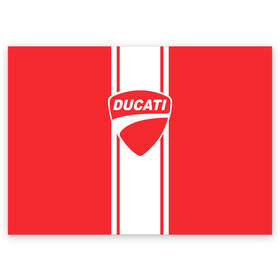 Поздравительная открытка с принтом DUCATI в Екатеринбурге, 100% бумага | плотность бумаги 280 г/м2, матовая, на обратной стороне линовка и место для марки
 | ducati | moto | дукати | мото | мотоспорт