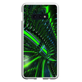 Чехол для Samsung S10E с принтом DIGITAL NEON GREEN в Екатеринбурге, Силикон | Область печати: задняя сторона чехла, без боковых панелей | abstract | abstraction | color | fractal | geometry | paitnt | psy | rdtktr | абстракция | геометрия | краски | неоновые | психоделика | фрактал