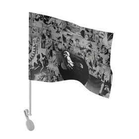 Флаг для автомобиля с принтом Блич серый паттерн в Екатеринбурге, 100% полиэстер | Размер: 30*21 см | bleach | аниме | блич | ичиго куросаки | манга | меч | синигами