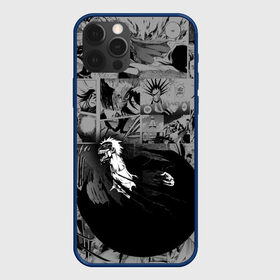 Чехол для iPhone 12 Pro с принтом Блич серый паттерн в Екатеринбурге, силикон | область печати: задняя сторона чехла, без боковых панелей | bleach | аниме | блич | ичиго куросаки | манга | меч | синигами