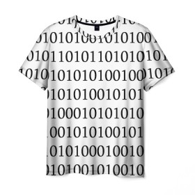 Мужская футболка 3D с принтом 101 в Екатеринбурге, 100% полиэфир | прямой крой, круглый вырез горловины, длина до линии бедер | 101 | binary code | machine language | programming | двоичный код | программирования