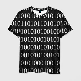 Мужская футболка 3D с принтом Black 101 в Екатеринбурге, 100% полиэфир | прямой крой, круглый вырез горловины, длина до линии бедер | Тематика изображения на принте: 101 | binary code | black | programming | двоичный код | программировать