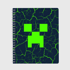 Тетрадь с принтом MINECRAFT МАЙНКРАФТ в Екатеринбурге, 100% бумага | 48 листов, плотность листов — 60 г/м2, плотность картонной обложки — 250 г/м2. Листы скреплены сбоку удобной пружинной спиралью. Уголки страниц и обложки скругленные. Цвет линий — светло-серый
 | craft | creeper | dungeons | game | games | logo | mine | minecraft | miner | rhfan | vfqy | vfqyrhfan | zombie | данжен | зомби | игра | игры | крафт | крипер | лого | логотип | майкрафт | майн | майнкрафт | символ | скфае | ьшту | ьштускфае