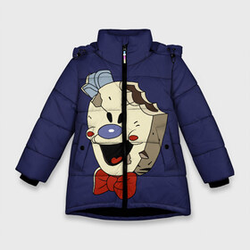 Зимняя куртка для девочек 3D с принтом Ice ScreamHorror Neighborhood в Екатеринбурге, ткань верха — 100% полиэстер; подклад — 100% полиэстер, утеплитель — 100% полиэстер. | длина ниже бедра, удлиненная спинка, воротник стойка и отстегивающийся капюшон. Есть боковые карманы с листочкой на кнопках, утяжки по низу изделия и внутренний карман на молнии. 

Предусмотрены светоотражающий принт на спинке, радужный светоотражающий элемент на пуллере молнии и на резинке для утяжки. | Тематика изображения на принте: crazy | cream | halloween | horror | icescream | neighborhood | аркады | бабочка | десерт | еда | клоун | крем | крик | мороженое | мороженщик | оно | повар | род | сладкий | сладости | страшный | ужасы | улыбка | хорр