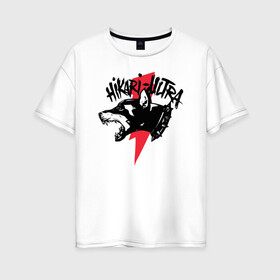 Женская футболка хлопок Oversize с принтом HIKARI-ULTRA в Екатеринбурге, 100% хлопок | свободный крой, круглый ворот, спущенный рукав, длина до линии бедер
 | city morgue | red bolt zillakami and sosmula | музыка | хип хоп группа