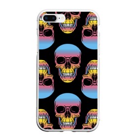 Чехол для iPhone 7Plus/8 Plus матовый с принтом Neon skull в Екатеринбурге, Силикон | Область печати: задняя сторона чехла, без боковых панелей | Тематика изображения на принте: color | grin | jaw | neon | skull | teeth | неон | оскал | пасть | цвет | череп