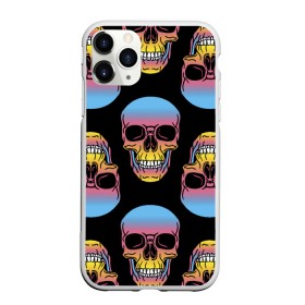 Чехол для iPhone 11 Pro матовый с принтом Neon skull в Екатеринбурге, Силикон |  | color | grin | jaw | neon | skull | teeth | неон | оскал | пасть | цвет | череп