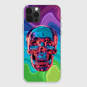 Чехол для iPhone 12 Pro Max с принтом Color skull в Екатеринбурге, Силикон |  | Тематика изображения на принте: color | jaw | neon | skull | teeth | vanguard | авангард | зубы | неон | пасть | цвет | череп