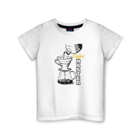Детская футболка хлопок с принтом Coffee Master в Екатеринбурге, 100% хлопок | круглый вырез горловины, полуприлегающий силуэт, длина до линии бедер | Тематика изображения на принте: barista | cofe | cofee | coffe | coffee | бариста | кофе